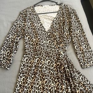 Indigo Rose Cheetah Print Wrap Dress
